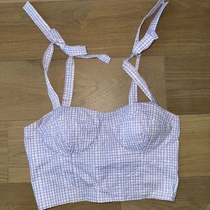 Lily Pulitzer crop purple tie top